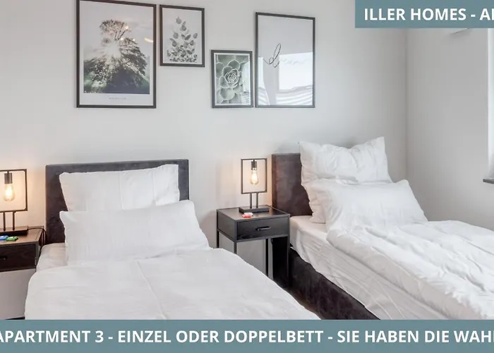 公寓 Iller Homes - 5 X Moderne Fewos Je 1bis2 Oder 1bis4 Pers Mit Kueche U Balkon - Parkplaetze Vorhanden