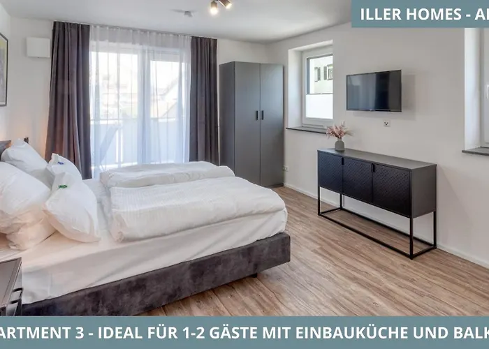 Iller Homes - 5 X Moderne Fewos Je 1bis2 Oder 1bis4 Pers Mit Kueche U Balkon - Parkplaetze Vorhanden *