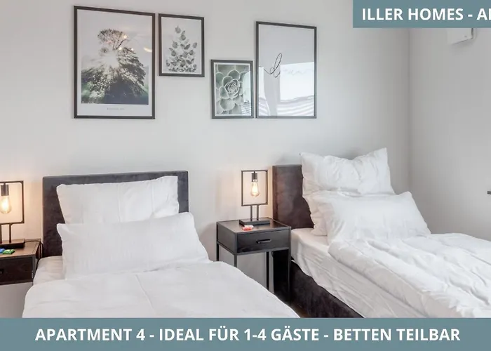 Iller Homes - 5 X Moderne Fewos Je 1bis2 Oder 1bis4 Pers Mit Kueche U Balkon - Parkplaetze Vorhanden 公寓