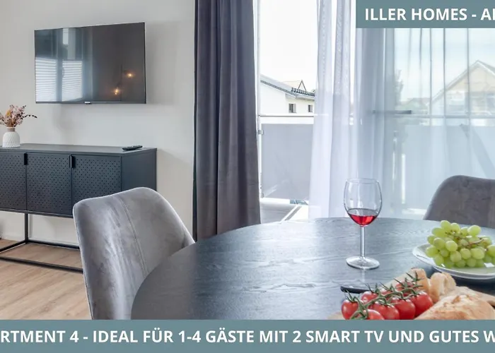公寓 Iller Homes - 5 X Moderne Fewos Je 1bis2 Oder 1bis4 Pers Mit Kueche U Balkon - Parkplaetze Vorhanden 沃海根