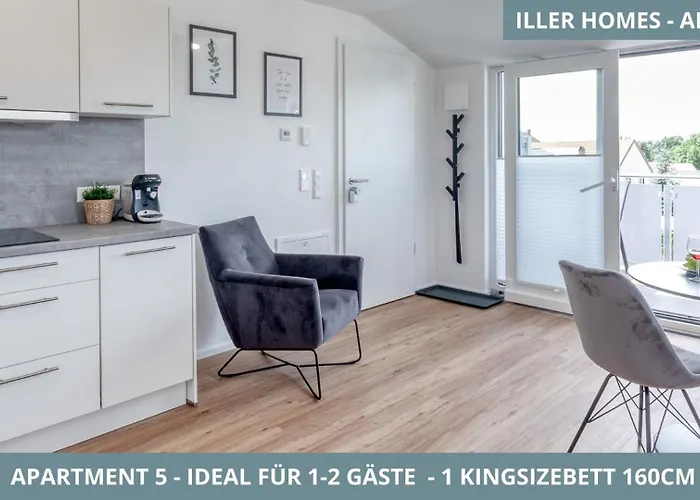 公寓 Iller Homes - 5 X Moderne Fewos Je 1bis2 Oder 1bis4 Pers Mit Kueche U Balkon - Parkplaetze Vorhanden *