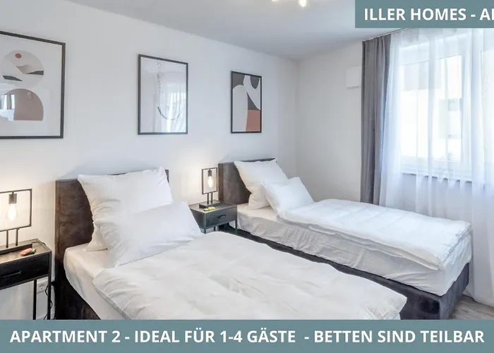 Iller Homes - 5 X Moderne Fewos Je 1bis2 Oder 1bis4 Pers Mit Kueche U Balkon - Parkplaetze Vorhanden