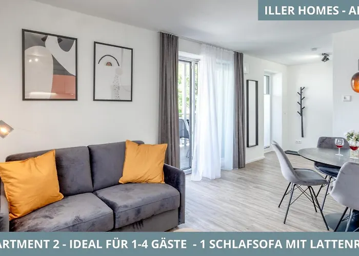 公寓 Iller Homes - 5 X Moderne Fewos Je 1bis2 Oder 1bis4 Pers Mit Kueche U Balkon - Parkplaetze Vorhanden