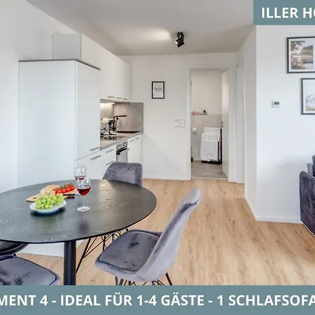 Iller Homes - 5 X Moderne Fewos Je 1bis2 Oder 1bis4 Pers Mit Kueche U Balkon - Parkplaetze Vorhanden