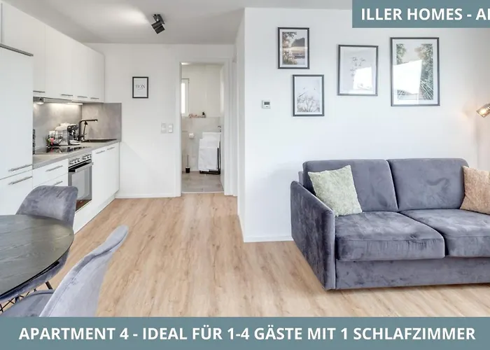 Iller Homes - 5 X Moderne Fewos Je 1bis2 Oder 1bis4 Pers Mit Kueche U Balkon - Parkplaetze Vorhanden * Vöhringen