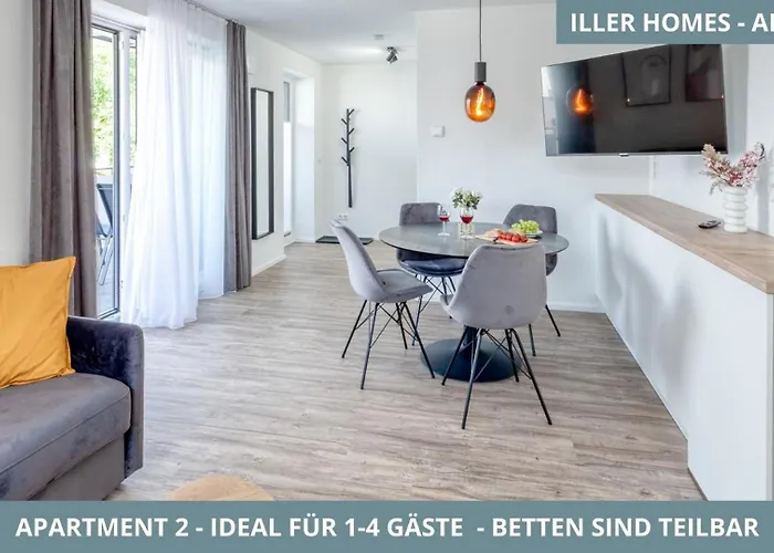 Iller Homes - 5 X Moderne Fewos Je 1bis2 Oder 1bis4 Pers Mit Kueche U Balkon - Parkplaetze Vorhanden *